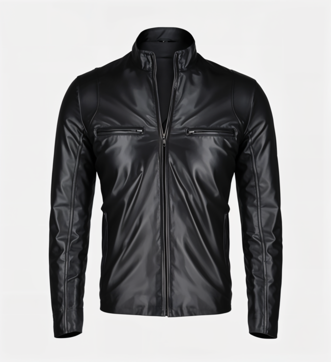 Men’s Slim Fit Black Leather Jacket