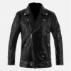Men's Asymmetrical Black Biker Leather Jacket