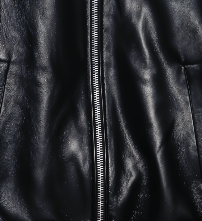 Men's Minimal Black Leather Jacket - Image 4