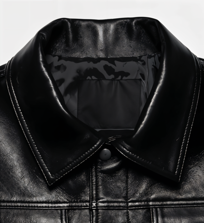 Men's Trucker Biker Black Jacket - Image 2