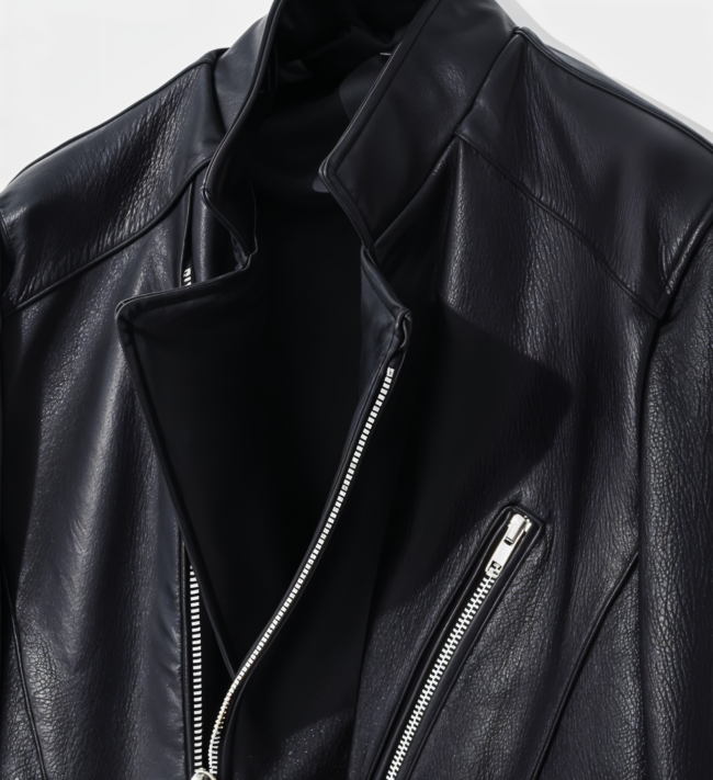 Men's Collar Edge Black Rider Jacket - Image 3