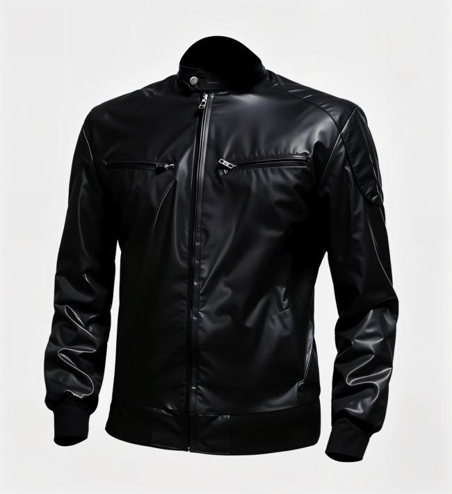 Men’s Black Biker Bomber Leather Jacket
