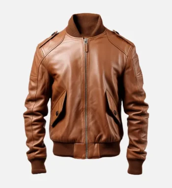 Men's Bomber Brown Leather Jacket
